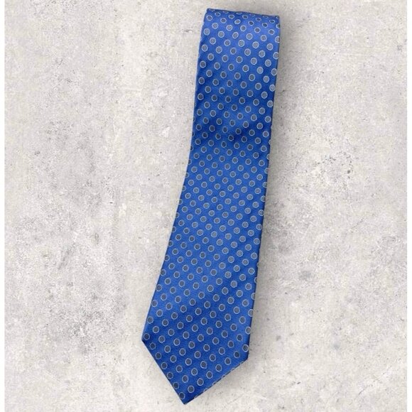 PAUL SMITH Silk Tie ITALY Blue Geometric W:3.2